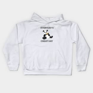 Everyday is cheat day - Funny Panda Kids Hoodie